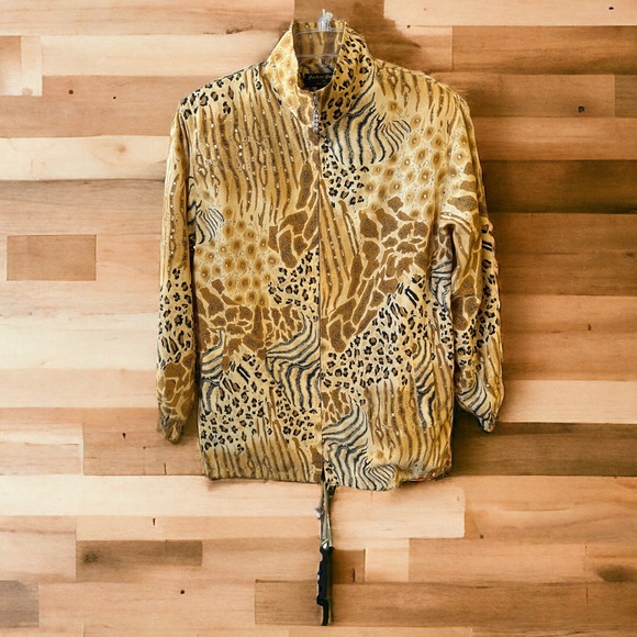 3/$15 Jackets Galore Animal Print Zip Up Jacket - Picture 1 of 7